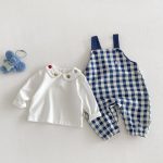 【73-100cm】 サロペットorロンT ベビー チェック 刺繍襟 - 画像 (8)