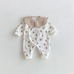 【80-90cm】カバーオール＆スタイ ベビー くま プリント - 画像 (3)