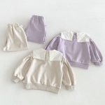 【80-130cm】セットアップ 女の子 刺繍 スクエアネック - 画像 (10)