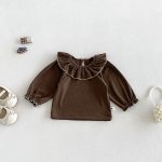 【66-90cm】サロペットロンパース&トップス ベビー 小花柄 フリル襟 - 画像 (7)