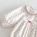 【66-90cm】ロンパース ベビー ドット 丸襟 - 画像 (8)