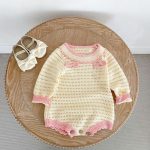 【66-90cm】ロンパース ベビー 蝶結び付き ニット - 画像 (9)