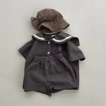 【73-100cm】セットアップ ベビー セーラー襟 シンプル - 画像 (5)