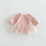 【66-90cm】ロンパース ベビー ローズ ドット チュール - 画像 (8)