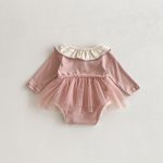 【66-90cm】ロンパースorカバーオール ベビー 前ボタン チュール - 画像 (8)