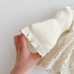 【66-90cm】ロンパース ベビー INS風 無地 レース付け - 画像 (13)