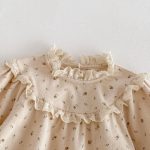 【66-100cm】ロンパース ベビー 小花柄 フリル襟 - 画像 (10)