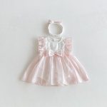 【66-90cm】ロンパースワンピ ベビー リボン チュール - 画像 (4)