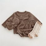【66-90cm】セットアップ ベビー ジャカード ニット 帽子 - 画像 (8)