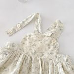 【66-90cm】サロペットロンパース ベビー 花柄 チュール襟 - 画像 (9)