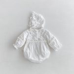 【66-100cm】ロンパース&帽子 ベビー 蝶結び レース - 画像 (5)