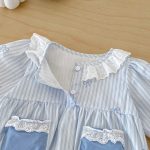 【66-90cm】ロンパース ベビー フリル襟 ストライプ - 画像 (9)