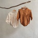 【66-90cm】ロンパース ベビー 花柄 刺繍 レトロ - 画像 (6)