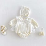 【66-90cm】ロンパース&帽子 ベビー 暖かい レース - 画像 (2)