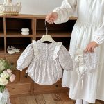 【66-90cm】ロンパース ベビー フラワー フリル - 画像 (9)