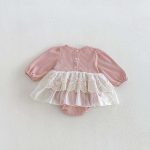 【66-90cm】ロンパース ベビー レイヤード レース - 画像 (3)
