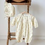 【66-100cm】ロンパース ベビー 長袖 無地or花柄 - 画像 (15)