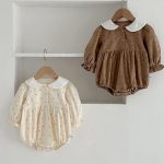 【66-100cm】ロンパース ベビー ドット 小花柄 - 画像 (11)