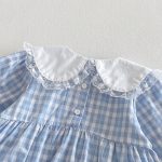 【66-90cm】ロンパース ベビー フリル襟 チェック - 画像 (10)