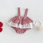 【66-90cm】サロペットロンパース＆レース襟シャツ ベビー チェック - 画像 (8)
