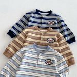 【80-130cm】長袖Tシャツ 男の子 ボーダー ワッペン - 画像 (13)