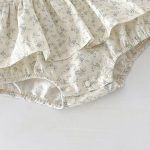 【66-90cm】サロペットロンパース ベビー 花柄 チュール襟 - 画像 (10)