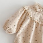 【66-100cm】ロンパース ベビー 小花柄 フリル襟 - 画像 (11)