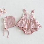 【66-90cm】ロンパース&丸襟トップス ベビー フリル スウィート - 画像 (9)