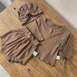 【66-90cm】セットアップ ベビー ジャカード ニット 帽子 - 画像 (9)