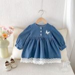 【73-110cm】ワンピース 女の子 デニム 可愛い - 画像 (5)