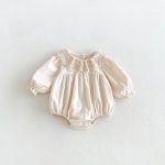 【66-90cm】長袖ロンパース ベビー 可愛い襟 お出かけに - 画像 (4)