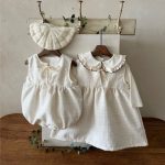【66-90cm】ロンパース ベビー リボン付き ノースリーブ - 画像 (10)