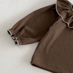 【66-90cm】サロペットロンパース&トップス ベビー 小花柄 フリル襟 - 画像 (10)