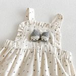 【66-90cm】ロンパース&しぼ感トップス ベビー 蝶結び 小花柄 - 画像 (9)