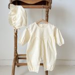 【66-100cm】ロンパース ベビー 長袖 無地or花柄 - 画像 (16)
