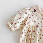 【73-100cm】ロンパースorブラウス ベビー 小花柄 丸襟 - 画像 (14)