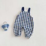 【73-100cm】 サロペットorロンT ベビー チェック 刺繍襟 - 画像 (3)