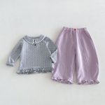 【80-130cm】長袖トップス 女の子 丸襟 フリル かわいい - 画像 (14)