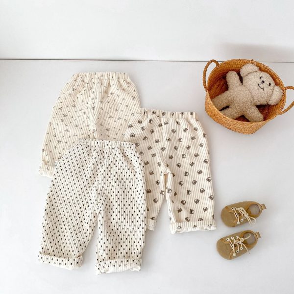 【73-100cm】パンツ ベビーコーデュロイ クマ柄