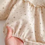 【66-100cm】ロンパース ベビー 小花柄 フリル襟 - 画像 (12)