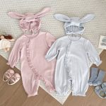 【66-100cm】カバーオール＆帽子 ベビー 無地 かわいい - 画像 (8)