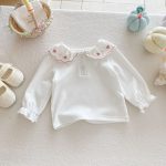 【66-100cm】長袖Tシャツ ベビー服 女の子 おしゃれ 襟付き 刺繍 - 画像 (7)
