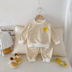 【80-130cm】セットアップ キッズ にこちゃん ボーダー - 画像 (4)