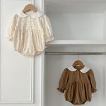 【66-100cm】ロンパース ベビー ドット 小花柄 - 画像 (12)