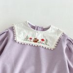 【80-130cm】セットアップ 女の子 刺繍 スクエアネック - 画像 (11)