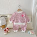 【80-130cm】セットアップ キッズ にこちゃん ボーダー - 画像 (5)