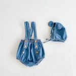 【66-90cm】サロペロンパース&クマ耳帽子 ベビー デニム かわいい - 画像 (4)