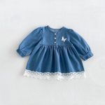 【73-110cm】ワンピース 女の子 デニム 可愛い - 画像 (3)