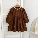 【66-130cm】ロンパースorワンピース 姉妹コーデ 刺繍 コーデュロイ - 画像 (6)