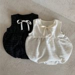 【66-90cm】ロンパース ベビー リボン付き ノースリーブ - 画像 (13)